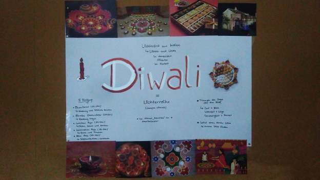Foto eines Plakates zu Diwali
