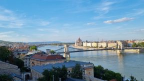 Blick auf die Donau und Budapest